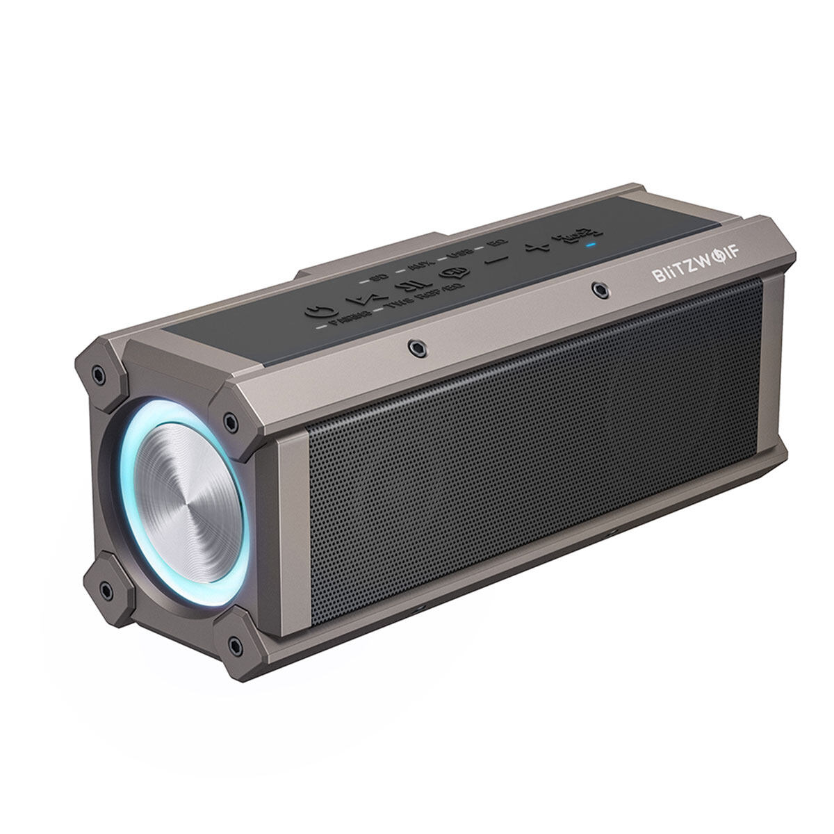 BlitzWolf BW-WA3 100W bluetooth Speaker Portable Speakers Quad Drivers Dual Diaphragm Deep Bass RGB Light TWS 5000mAh Outdoors Wireless Speaker