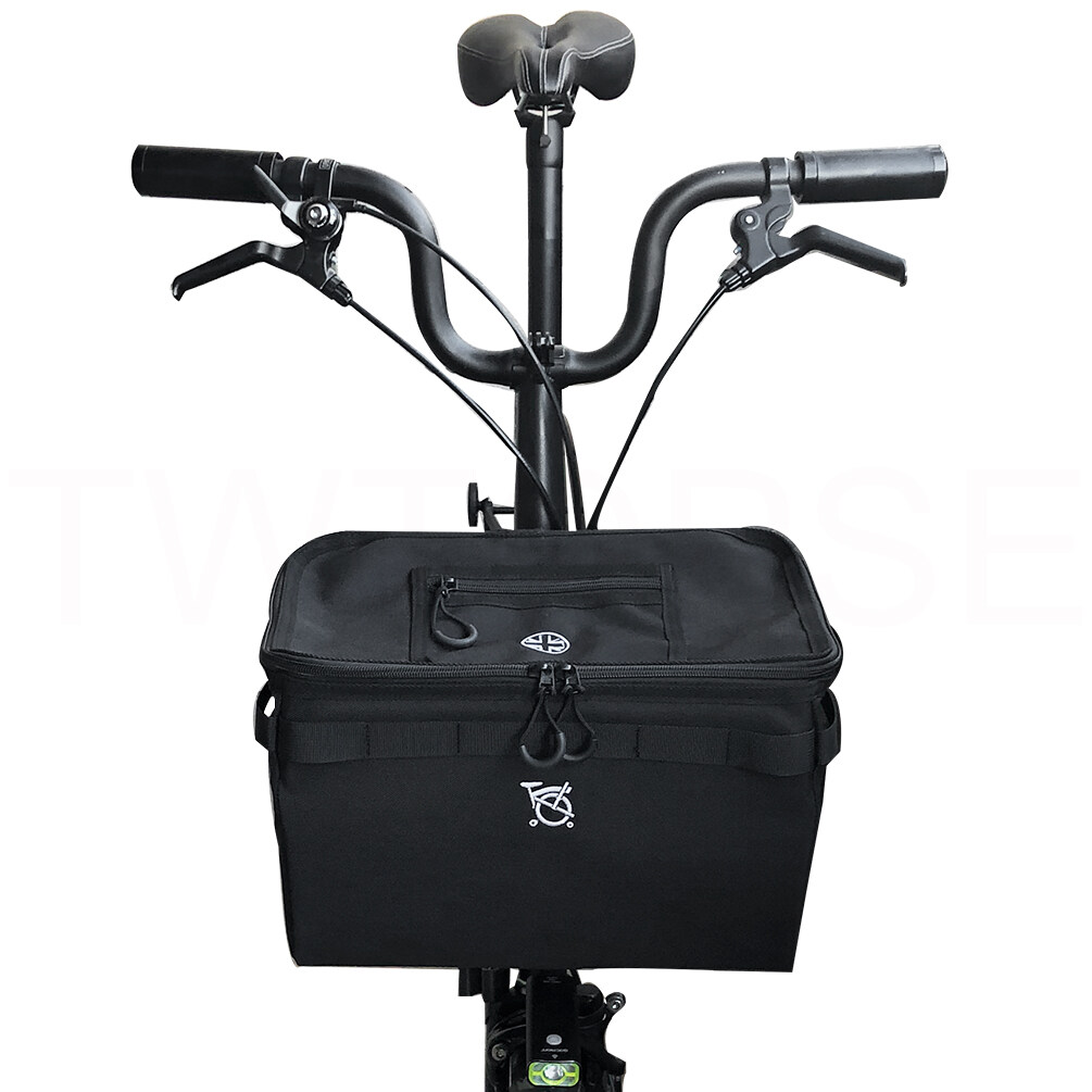 TWTOPSE Cycling 15L Bike Bicycle MINI Basket For Brompton Folding Bike Bicycle Bag Cycling Portable Bags Fit 3SXITY PIKES 3 Holes Dahon Tern Fnhon Bike Bicycle Accessories